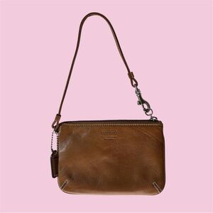 Coach Tan Leather Wristlet